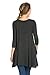 Frumos Tunics For Women 3/4 Sleeve Top For Leggings Charcoal 2Tone 2X-Large