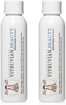 Vitruvian Beauty Organic Moroccan Argan Oil Shampoo TWO PACK - Intensive Damage Repair, Detangler, &amp; Split End Treatment for Dry Hair, Damaged Hair, &amp; Color Treated Hair, Sulfate &amp; Paraben Free