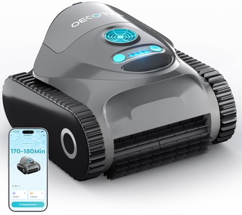 TALOSBO C1 Robot Pool Walls and Bottoms, Double Filter, Autonomy 170-180 min, 3 Motors, Powerful Suction, App Control, Pool Vacuum Up to 150 m²