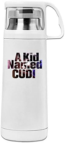 Handson Stainless Steel Vacuum Insulated Travel Mug A Kid Named Cudi Handled Water Bottle White 14oz/350ml
