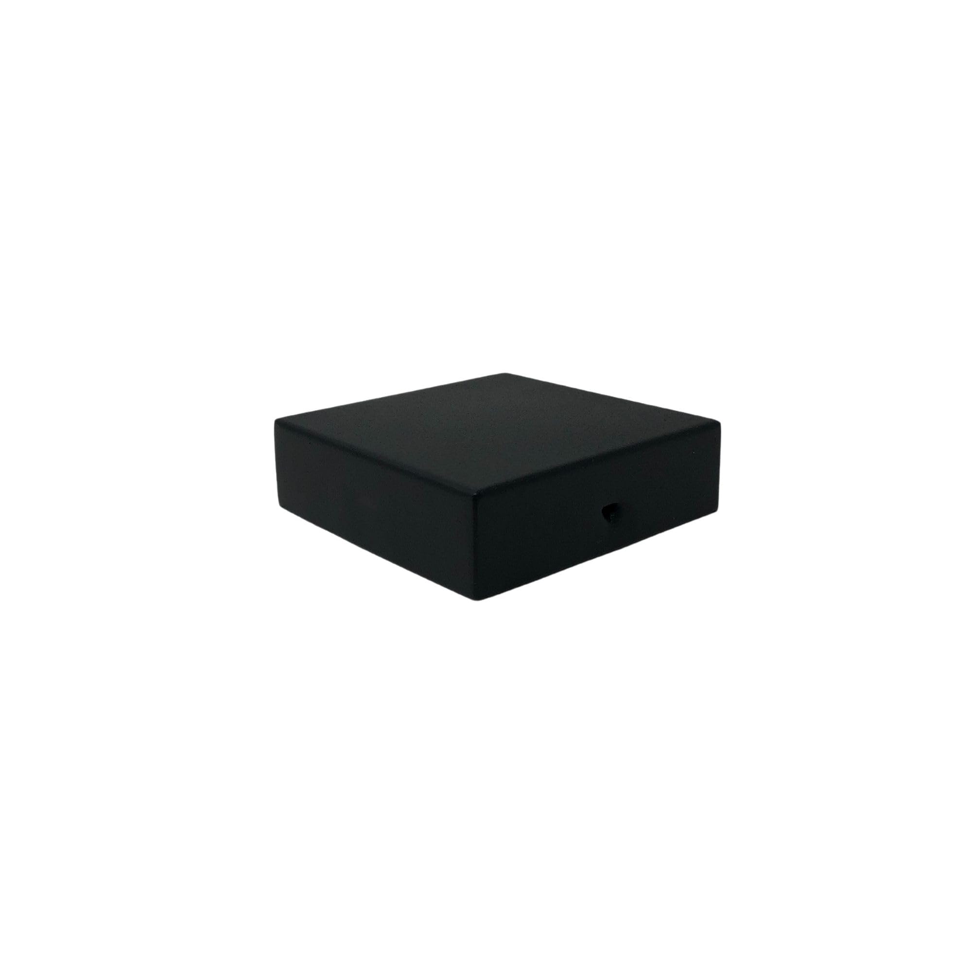 Photo 1 of Nuvo Iron Eazy Cap™ Flat Pyramid Post Cap - Galvanized Powder Coated Steel, Black, 3.5" x 3.5"