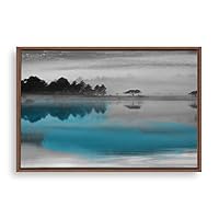 Framed Canvas Wall Art Black and White Scenery Canvas Prints Home Artwork Decoration for Living Room,Bedroom - 16x24 inches