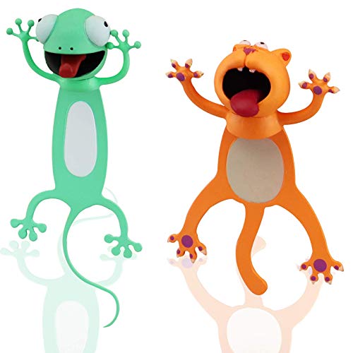 Wacky Bookmarks,3D Cartoon Bookmark Funny and Original Bookmark,Boys and Grils Cute Bookmarks(2Pcs)