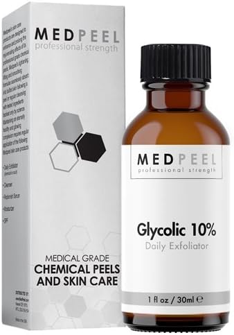 MedPeel Glycolic Acid 10% Exfoliator, Enhance Chemical Peel Results 1oz / 30ml