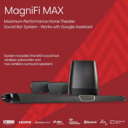 Polk Audio MagniFi Max SR Home Theater Surround Sound Bar, Works with