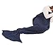 Kpblis Knitted Mermaid Tail 71-Inch–by–35-Inch Blanket Navy