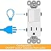 ENERLITES Combination Decorator Receptacle, Residential Grade, 15A/120V, 15A/125V Outlet, UL Listed, 68625-W, 1 Pack, White Paddle Switch