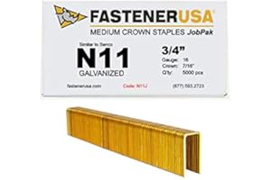 FASTENERUSA 3/4" LEG x 7/16" CROWN 16GA GALV N11 STAPLES 5,000ct | N11J