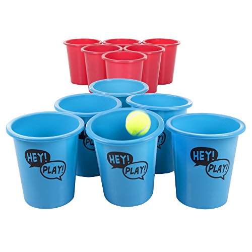 image for Bucket Ball Giant Beer Pong Outdoor Game Set for Kids and Adults with 