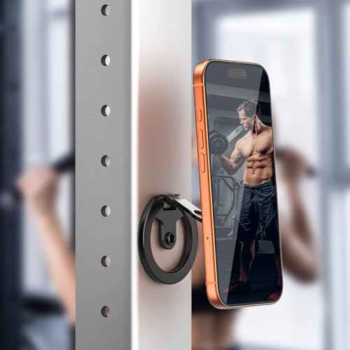 ULANZI MA02 Dual Magnetic Ring Phone Grip Stand, Aluminum for MagSafe Gym Kickstand Compatible with iPhone 17-12 Series, Foldable Phone Tripod Mount with 1/4" Screw for Live Streaming Vlog