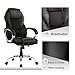 BestOffice Office Chair Computer Desk Chair PU-Padded Adjustable Exectuive High-Back Cushion Lumbar Support Chair with Armrest - Brown