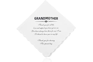 White Wedding Handkerchief for Women Hanky for Grandma Mom Gifts from Bride Groom Wedding Day Gifts Handkerchiefs Hankies