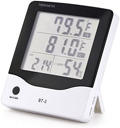 Digital Humidity Monitor, Refrigerator Thermometer Outdoor &amp; Indoor Hygrometer Temperature Freezer/Fridge Thermometer with LED Alarm Indicator Max/Min Memory for Home Kitchen Restaurants Bars