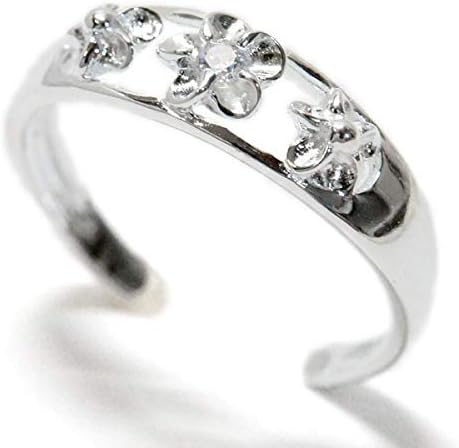 Amazon ハワイアンジュエリー トゥーリング ピンキーリング プルメリア クリアジルコニア 花びら光沢仕上げ レディース シルバー925 トーリング 通販