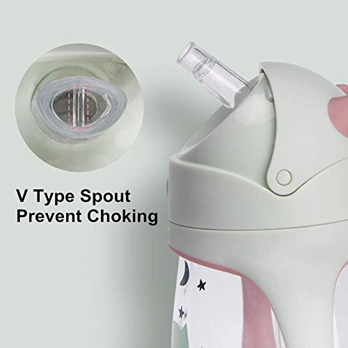 Bebamour Sippy Cup 6-36 Months Non Spill Straw Cup for Toddlers Soft Spout Cup Spill Proof Water Bottler for Kids, BPA Free, PPSU, 210ML, Green