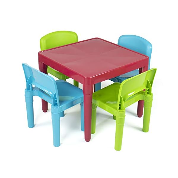Humble Crew, Red Blue & Green Lightweight Kids Plastic Outdoor Table