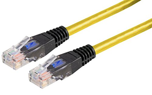 Pro Signal 0.5m Yellow Cat5e Crossover Lead – RJ45 UTP Networking Cable – PSG90757