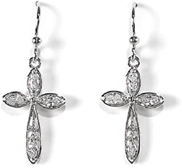 Jody Coyote Grace Marquise Cubic Zirconia Cross Earrings GRA-0714-01