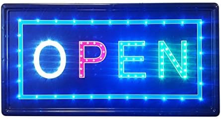 Construction Open Sign with 10 x 19 Inches Animated Motion LED Neon Light with On/Off and 2-Way Switch and Chain (LED-OPS05)