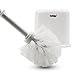 Topsky 3 Pack Toilet Brushes with Holder Set, Compact Toilet Bowl Brush Cleaner with Storage Caddy Long Handle Stiff Bristles Brush, White
