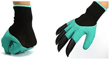 YEJI Digging Planting,Garden Genie Gloves with Claws, Waterproof Work Gardening Gloves