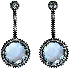 Mcristals - Moonlight Drops - Statement Earrings - Rhodium Plating, CZ and Quartz Crystals - Nickel Free and Lightweight
