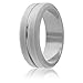 ROQ Silicone Rubber Wedding Ring for Men, Comfort Fit, Men's Wedding Band, Breathable Rubber Engagement Band, Engraved Middle Line and Dome Solid, Multi Packs, Multi Colors