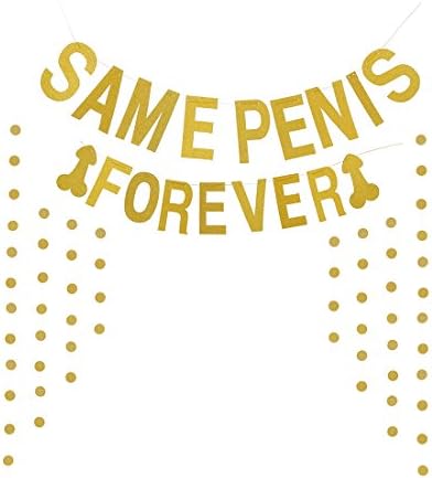 SS Cohen Bachelorette Party Decorations - Hen Party Banner-SAME PEN-IS FOREVER Gold Glitter Banner