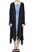 Mordenmiss Women's New Loose Thin Garb Drape Open Front Cardigan L Long Sleeve Black