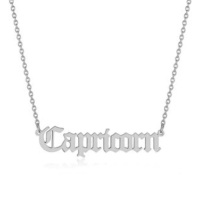 South Coast Jewellery Capricorn Zodiac Horoscope Birth Star Sign Necklace Silver Stainless Steel