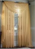 MONAGIFTS GOLD Scarf Voile Window Panel Solid sheer valance curtains 216 LONG by Jenin
