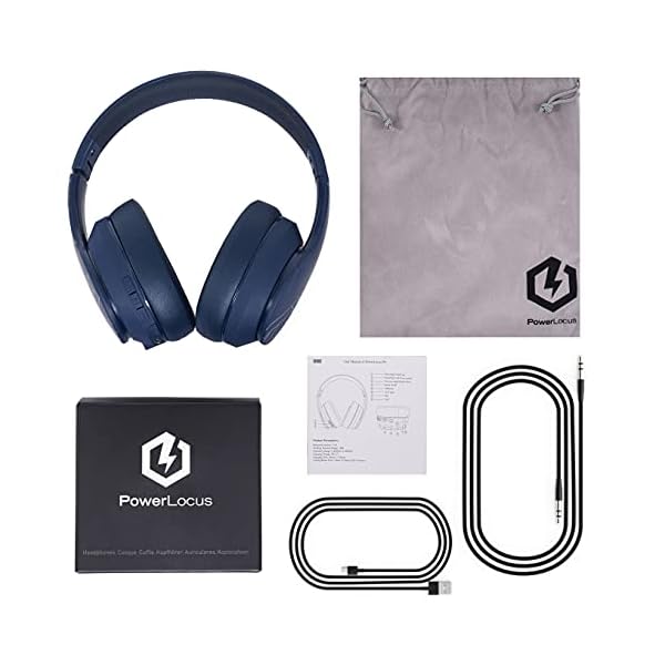 PowerLocus-P6-Bluetooth-Headphones-Over-Ear-Wireless-Headphones-Super-Bass-Hi-Fi-Stereo-Sound-20Hrs-Battery-LifeSoft-Earmuffs-Headphones-with-Mic-Voice-Assistant-for-iPhoneAndroidLaptopsPCTV PowerLocus P6 Bluetooth Headphones Over Ear, Wireless Headphones, Super Bass Hi-Fi Stereo Sound, 20Hrs Battery Life,Soft…
