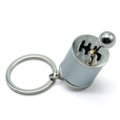 Waterwood Creative Auto Part Model Gear Box Shifter Keychain Key chain Ring-Silver