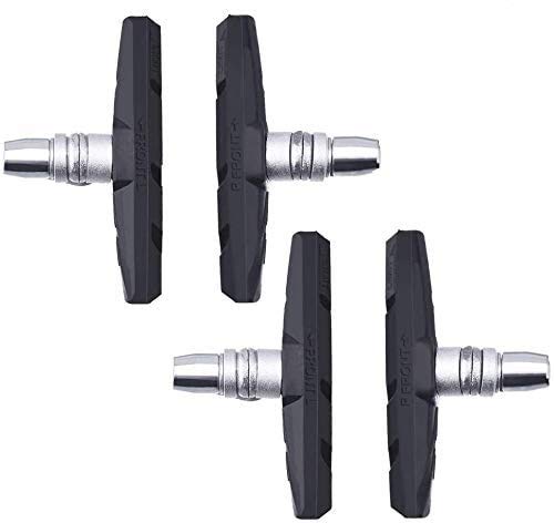 HMMJ 2 Pairs V Bike Brake Pads with Spacer and Hex Nut Bulk Complete Set for Bicycle MTB/Hybrid V Bike Brake 70 mm