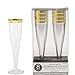 Amscan Premium Plastic Champagne Glasses | Clear w/ Gold Trim | 5 oz. | 8 ct. | Party Supply