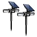 KUMEDA 24 Solar LED Waterproof Outdoor light 360° USB Solar Spotlights Wireless Security Solar Motion Sensor Light for Outdoor Garden Path Driveway Wall Deck [Upgraded](Pack of 2)