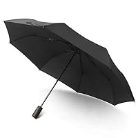 Saiveina Automatic Compact Travel Umbrella Windproof Water-Resistant Umbrella (Black)