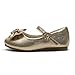 Dream Pairs ANGEL-22 Mary Jane Front Bow Heart Rhinestone Buckle Ballerina Flat (Toddler/ Little Girl) New, Gold, 9 M US Toddler