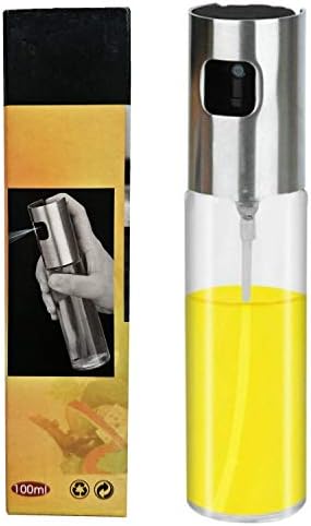 Olive Oil Sprayer, Food-Grade Glass Oil Spray Bottle Oil Misters Vinegar Bottle Oil Dispenser for Cooking, BBQ, Salad, Kitchen Baking, Roasting, Frying, 3.42 oz