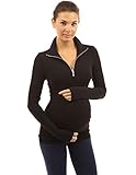PattyBoutik Mama Zip Collar Maternity Tunic Top