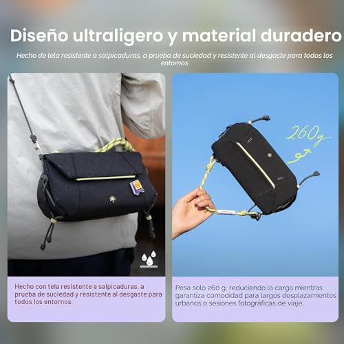 PGYTECH OneGo Pocket Shoulder Bag, Actioncam/Mobile Shoulder Bag | Daily Casual Style, Sandwich Compartments Design, Quick Magnetic Closure, Durable Lightweight Fabric, YKK Zipper, White