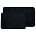 Lavish Home Bathroom Rugs - 2-Piece Memory Foam Bath Mats with Microfiber Top - Non-Slip Absorbent Rugs for Shower, Laundry, or Kitchen (Black)