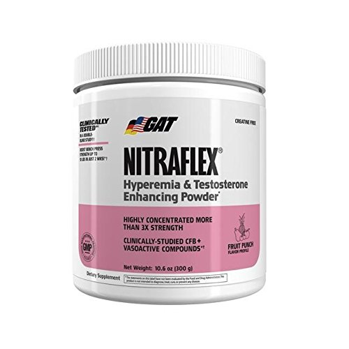 UPC 859613648907, GAT Clinically Tested Nitraflex, Testosterone Enhancing Pre Workout, Fruit Punch,300 Gram