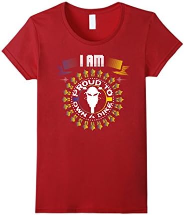 Womens Motorcycles - Proud To Own A Bike T-Shirt XL Cranberry