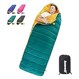 Kowell Lightweight Sleeping Bags Waterproof for Adults & Kids Camping, Backpacking, or Hiking Comfort for 4 Season Warm & Cold Weather Sleeping Bag with Compression Sack