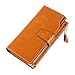 AINIMOER Women's RFID Blocking Large Capacity Genuine Leather Clutch Wallet Card Holder Organizer Ladies Purse With Zipper Pocket