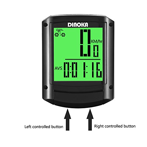 Dinoka Wireless Waterproof Cycling Computer Bike Speedometer with Large HD LCD Screen Display