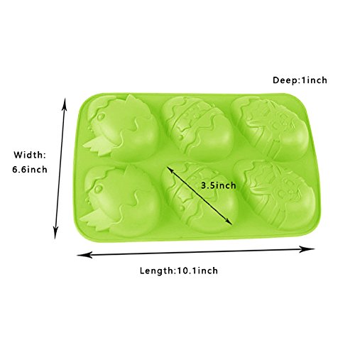 IHOMECOOKER 2PC Silicone Baking Mold Set Green Easter Set Eggs Set
