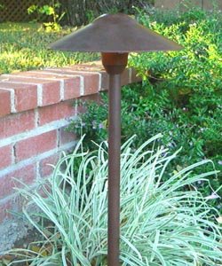 Low Voltage Landscape Mushroom Light Rust Finish