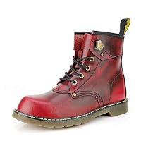 Tebapi Mens Backpacking Boots Cowhide Split Autumn Winter Warm Fur Vintage Motorcycle Boots Male Martin Shoes Men Snow Ankle High Top Men